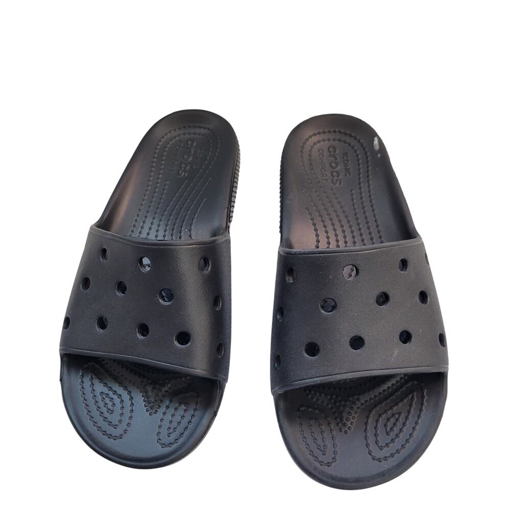Crocs Classic Black Multi-Sex Slip On Sandals Size W=8 M=6 62425-2775 - Picture 5 of 5
